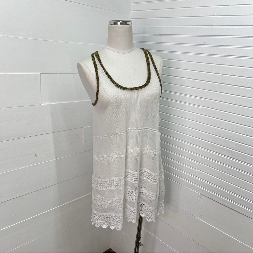 Free People White Lace Trim Swim Coverup